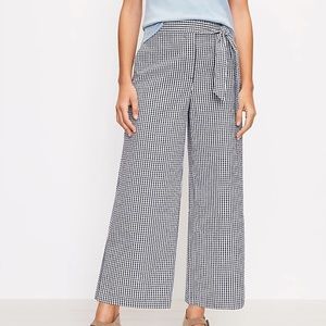 Loft Gingham Wide Leg Pants